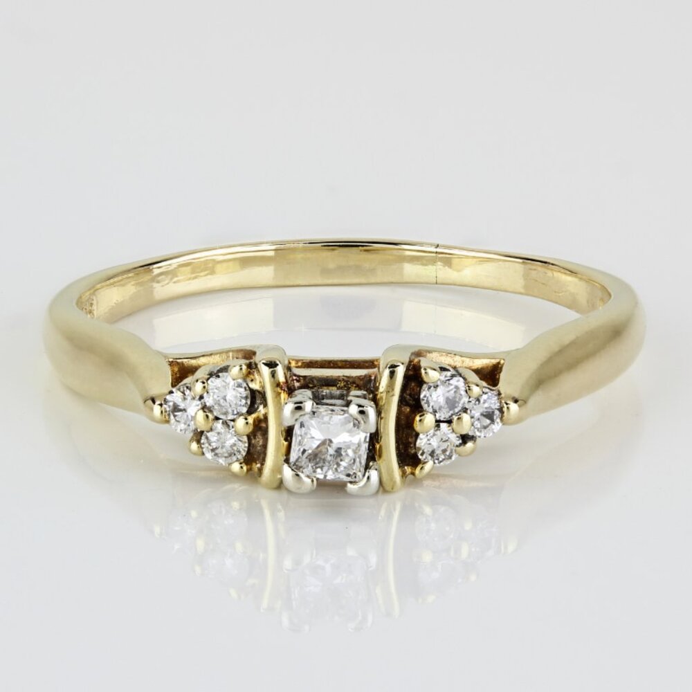 14k Yellow Gold Princess Diamond Engagement Ring by Leer Gem Ltd.